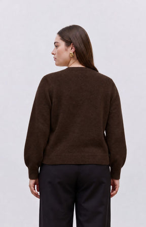 Vero Moda Curve Hazel Cardigan in Chocolate 

