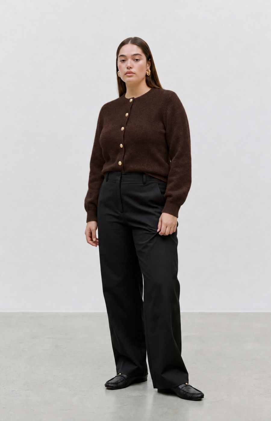 Vero Moda Curve Hazel Cardigan in Chocolate 