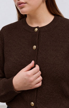 Vero Moda Curve Hazel Cardigan in Chocolate 