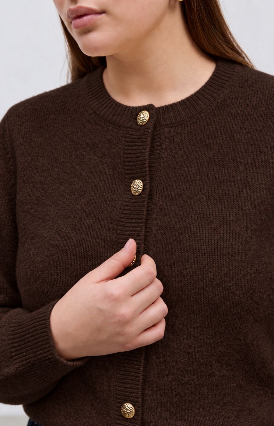 Vero Moda Curve Hazel Cardigan in Chocolate 