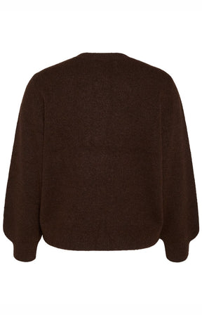 Vero Moda Curve Hazel Cardigan in Chocolate 