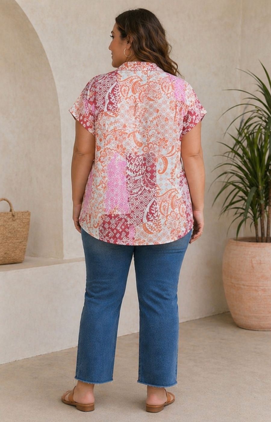 Vero Moda Curve Hilda Top in Print 