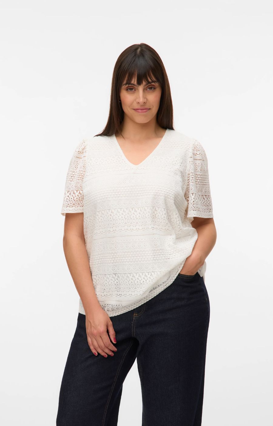 Vero Moda Curve Honey Blouse in White

