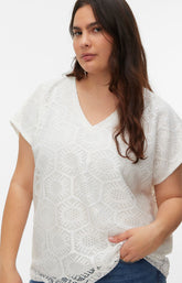 Vero Moda Curve Iris T-Shirt in White