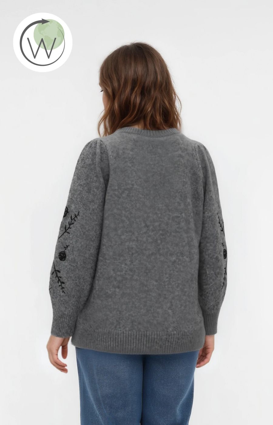 Vero Moda Curve Juta Knit Jumper in Grey
