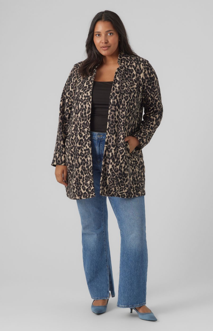 Vero Moda Curve Katrine Jacket in Leopard 