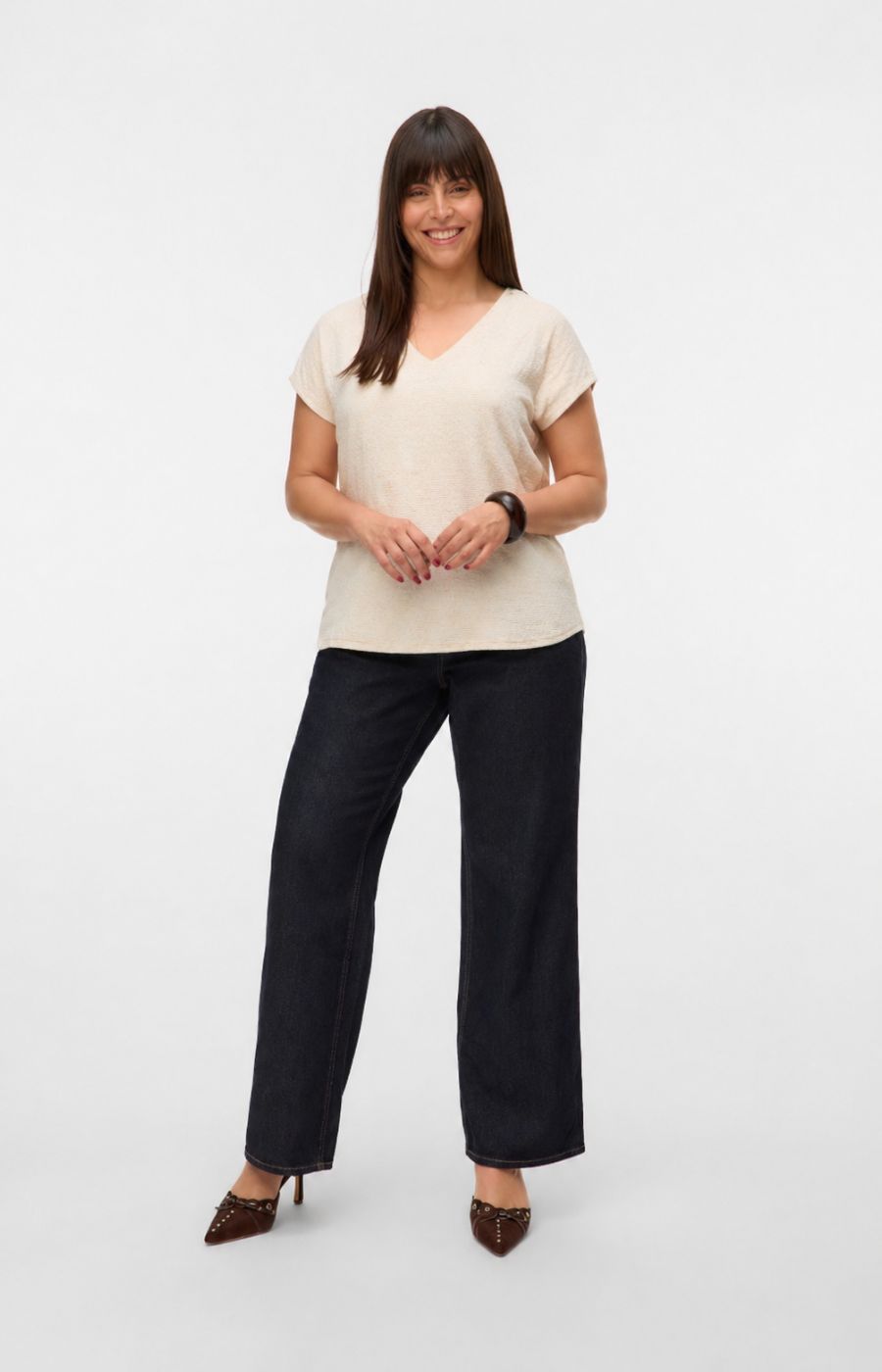 Vero Moda Curve Kimmie Top in Gold 