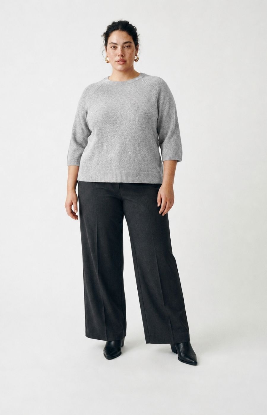 Vero Moda Curve Lefile Knit in Grey 