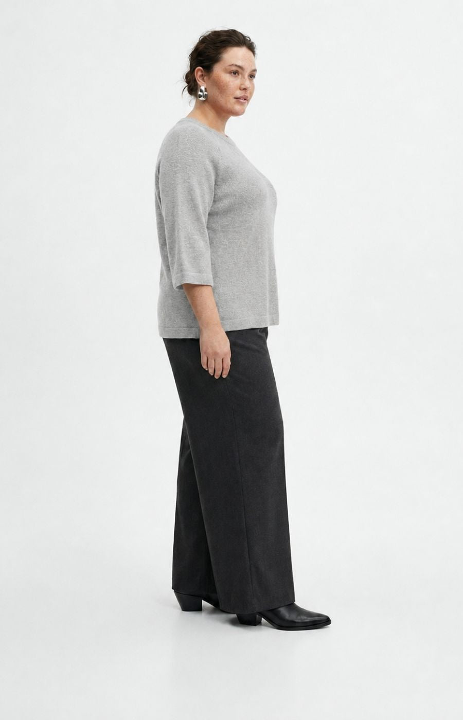 Vero Moda Curve Lefile Knit in Grey 