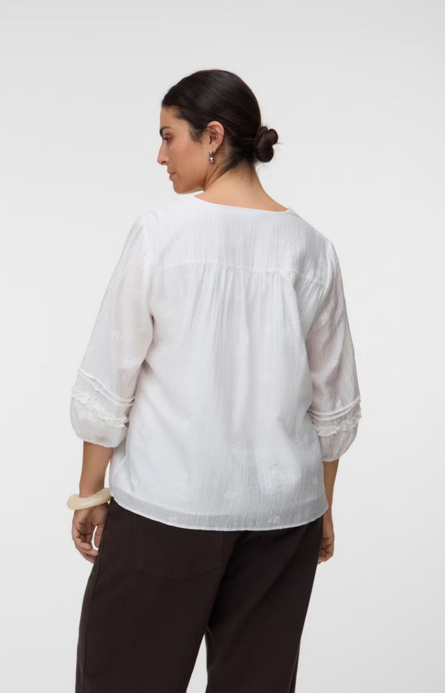 Vero Moda Curve Leslie Blouse in White 