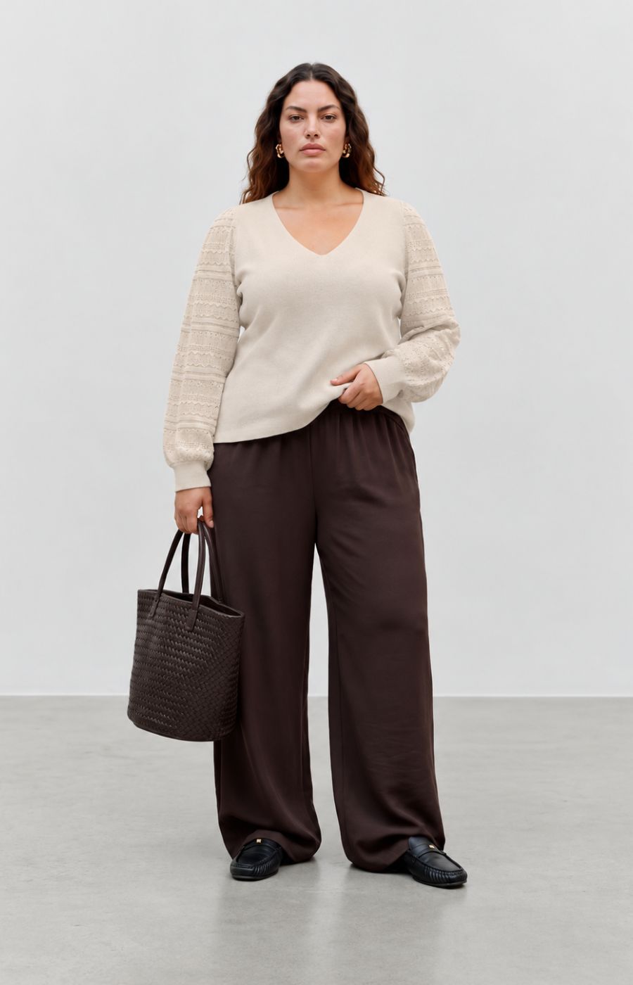 Vero Moda Curve Limone Top in Beige 