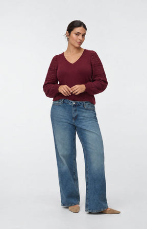 Vero Moda Curve Limone Top in Wine 