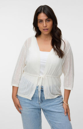 Vero Moda Curve Lux Light Cardigan in White 