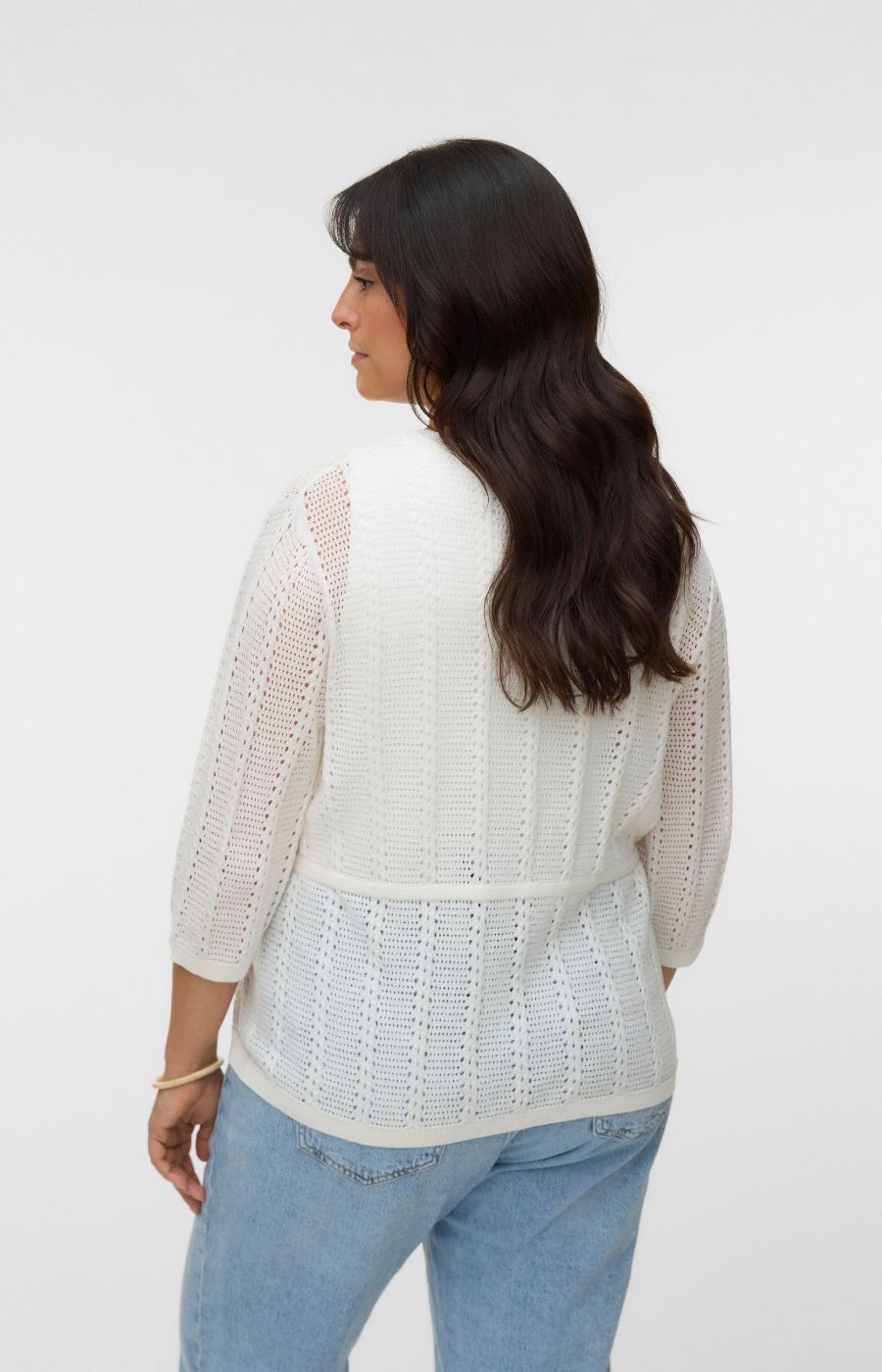 Vero Moda Curve Lux Light Cardigan in White 