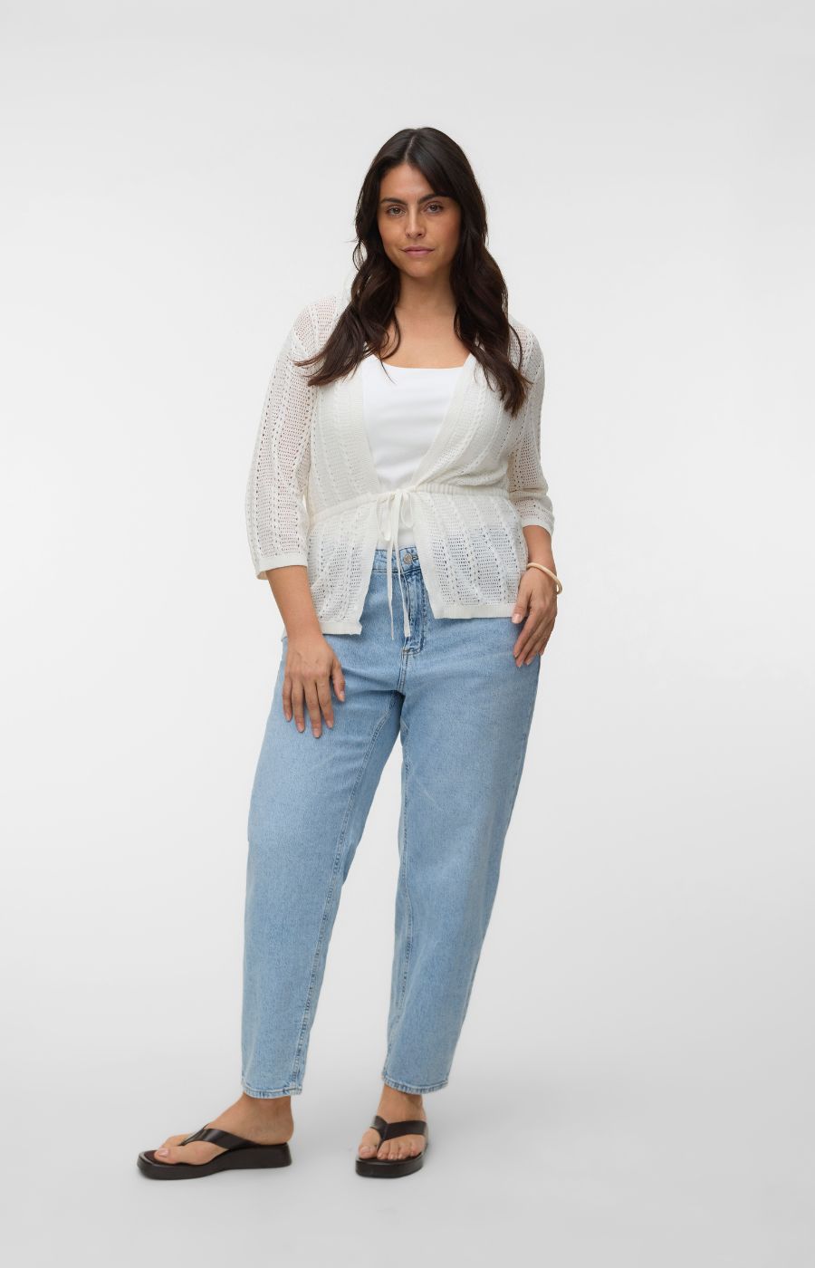Vero Moda Curve Lux Light Cardigan in White  