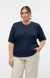 
Vero Moda Curve Lux Light Top in Navy
 