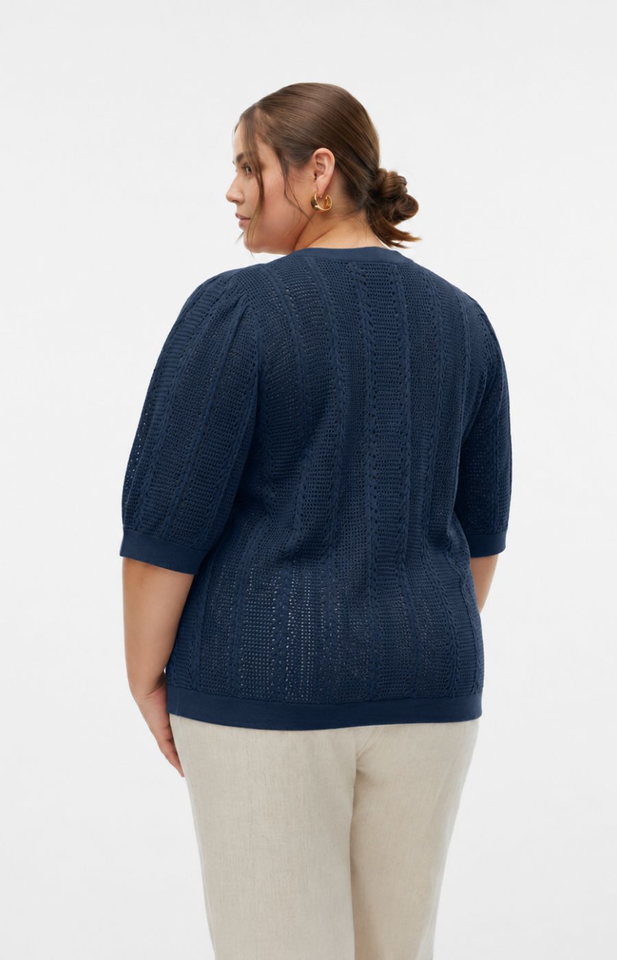 
Vero Moda Curve Lux Light Top in Navy
 