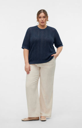 
Vero Moda Curve Lux Light Top in Navy
 