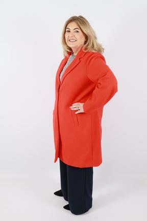 Vero Moda Curve Mari Coat in Fiery Red