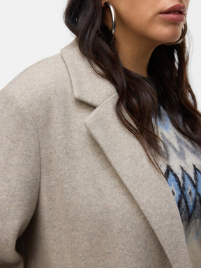 Vero Moda Curve Mari Coat in Taupe