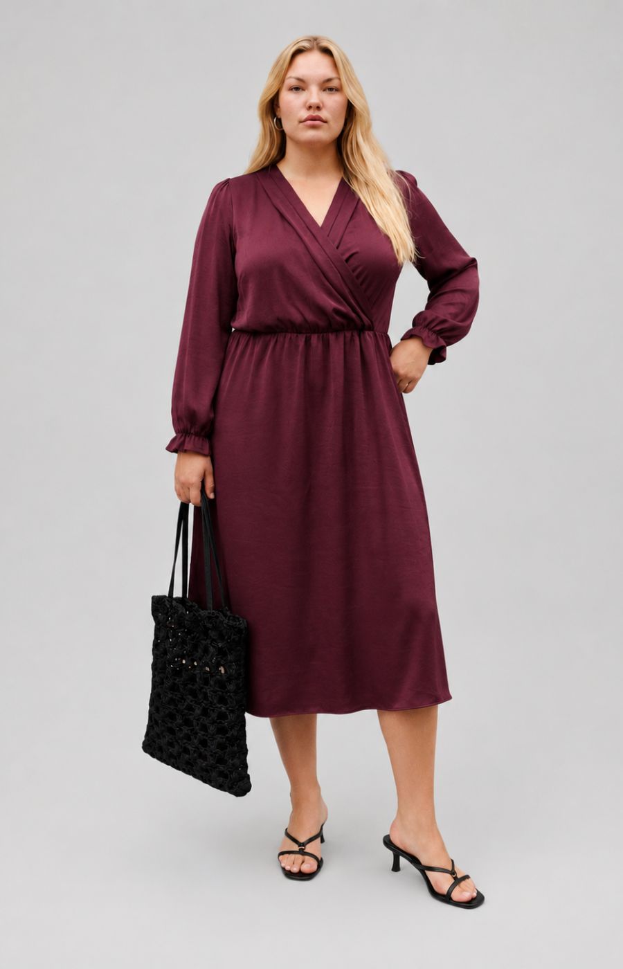 Vero Moda Curve Mary Dress in Wine 