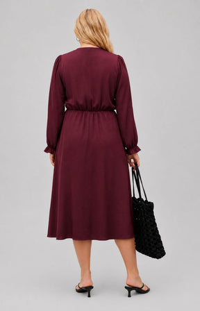 Vero Moda Curve Mary Dress in Wine