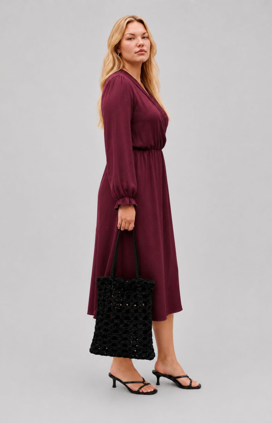  Vero Moda Curve Mary Dress in Wine