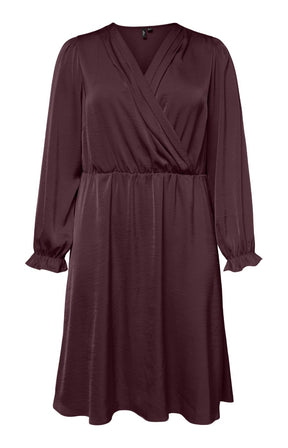 Vero Moda Curve Mary Dress in Wine 