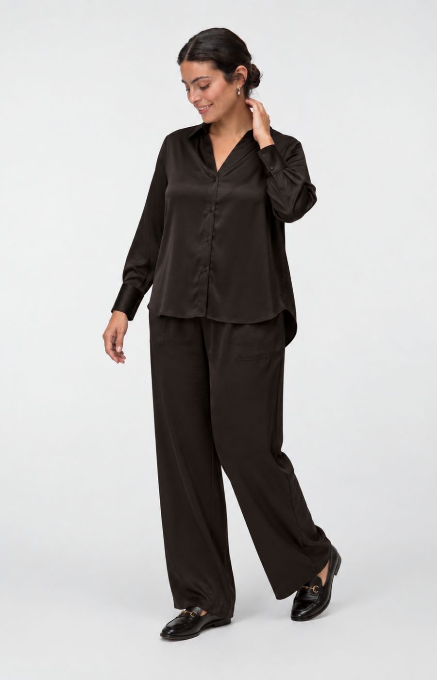 Vero Moda Curve Miro Shirt in Chocolate Torte 