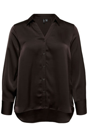 Vero Moda Curve Miro Shirt in Chocolate Torte 