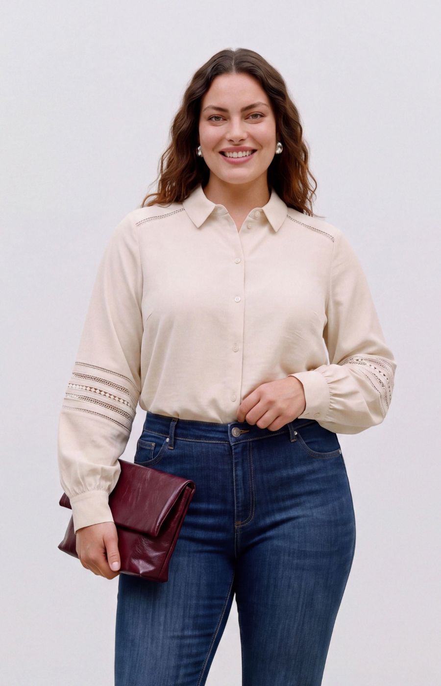 Vero Moda Curve Musla Shirt in Birch 