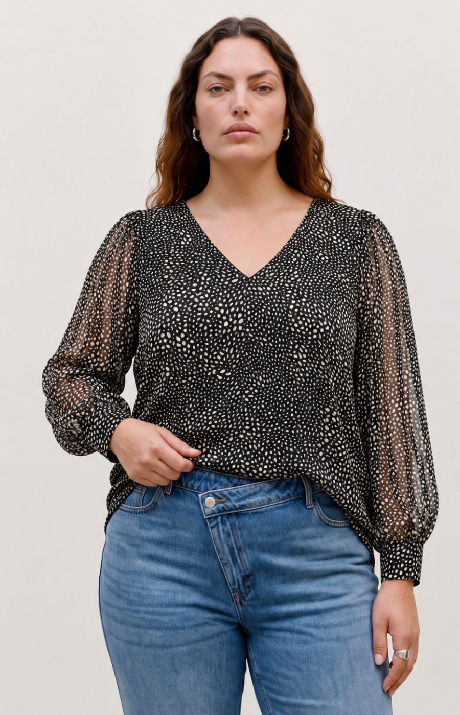 Vero Moda Curve Nabila Blouse Black 