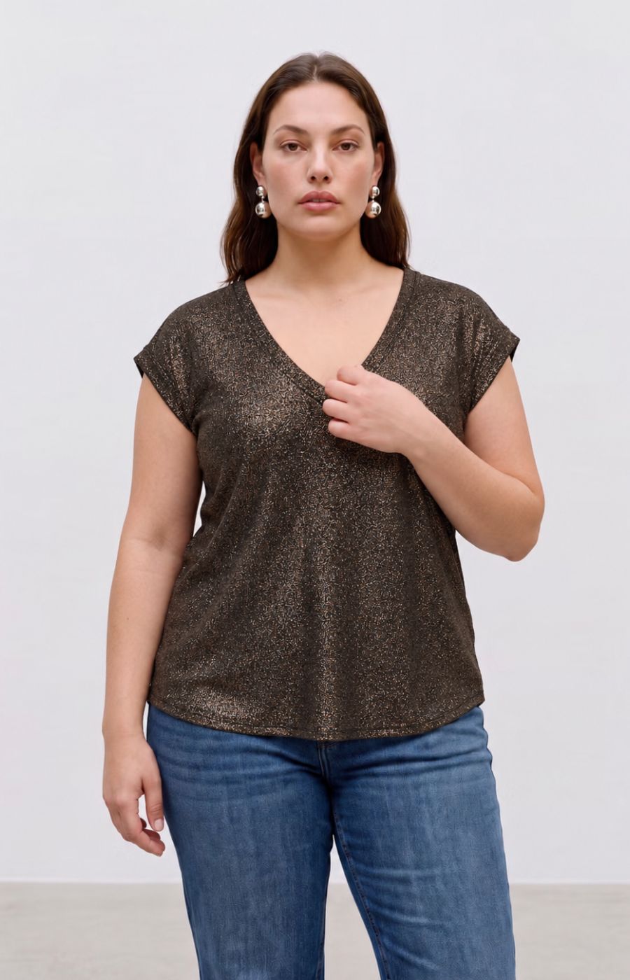 Vero Moda Curve Nelena Top in Chocolate 