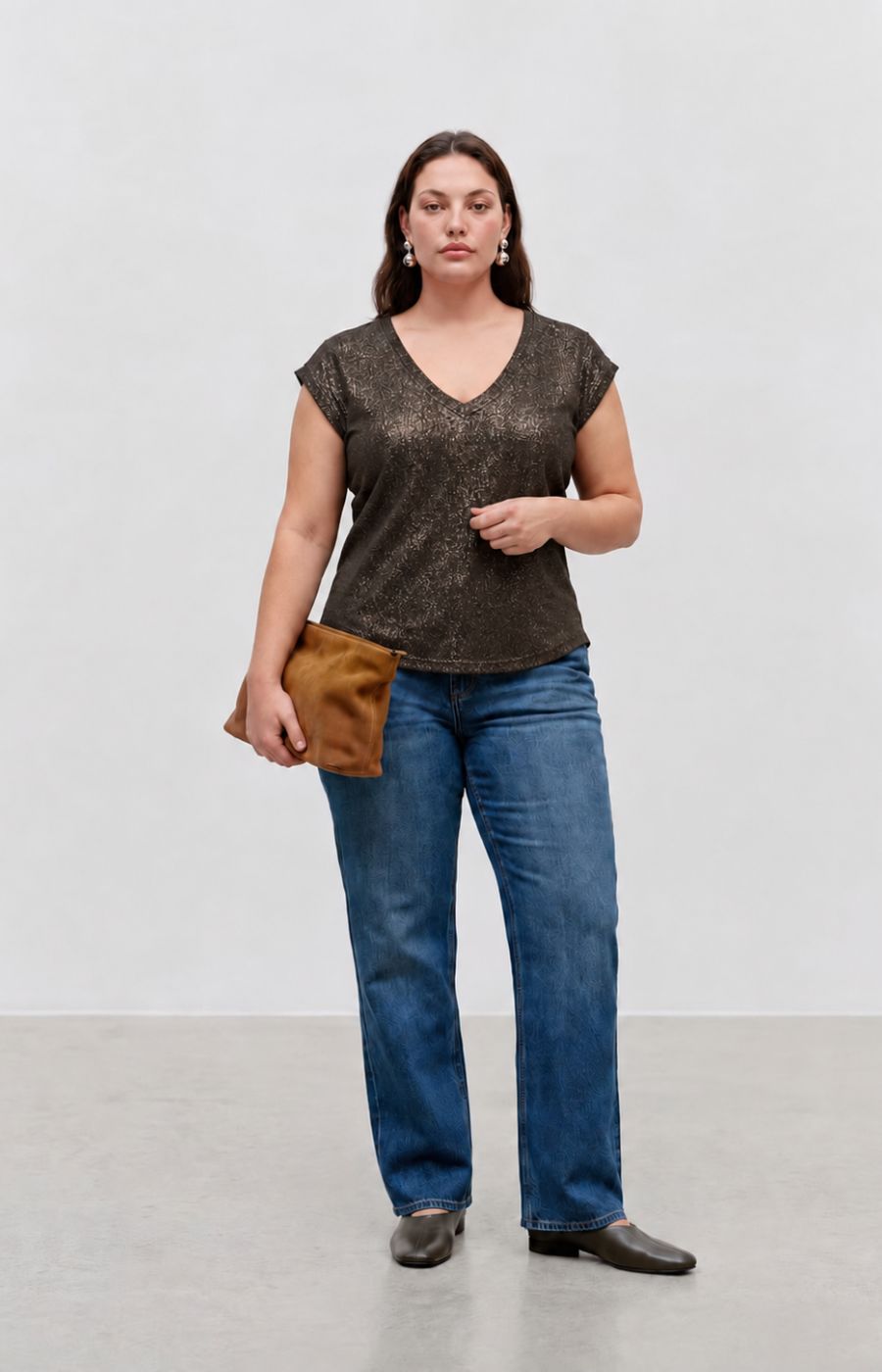 Vero Moda Curve Nelena Top in Chocolate 