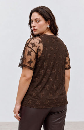 Vero Moda Curve Nikita Top in Chocolate 