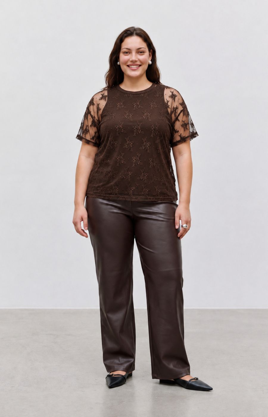 Vero Moda Curve Nikita Top in Chocolate 