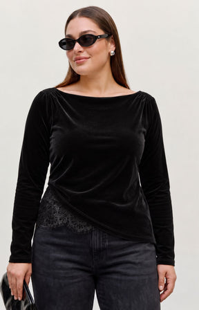 Vero Moda Curve Rikke Top in Black 