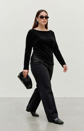Vero Moda Curve Rikke Top in Black