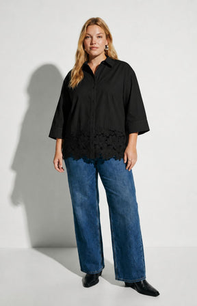 Vero Moda Curve Ritta Shirt in Black 