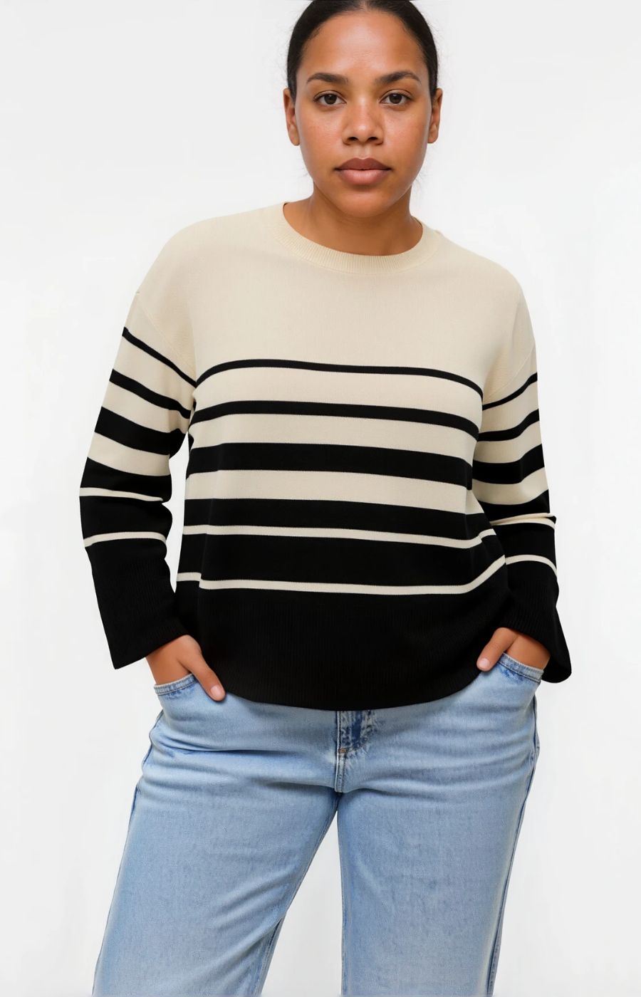 Vero Moda Curve Saba Jumper in Cream