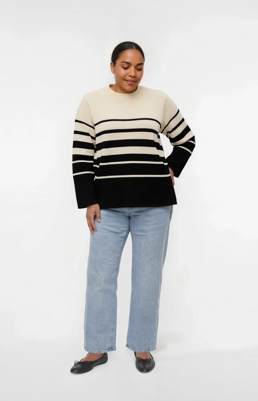 Vero Moda Curve Saba Jumper in Cream