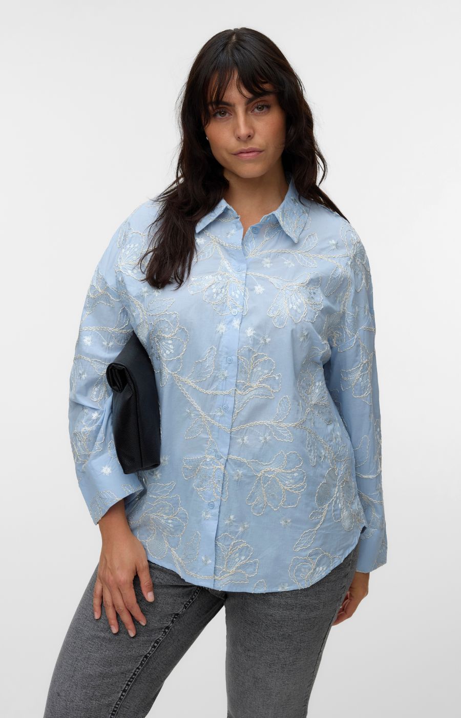 Vero Moda Curve Shine Shirt in Blue