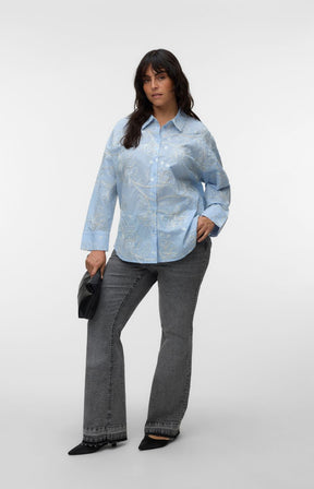 Vero Moda Curve Shine Shirt in Blue 