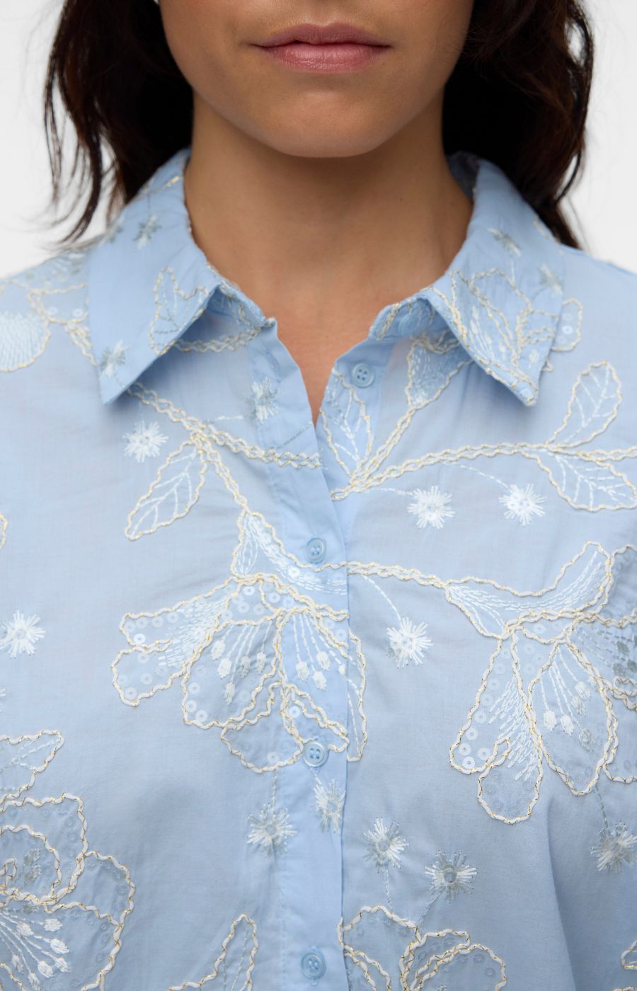 Vero Moda Curve Shine Shirt in Blue 