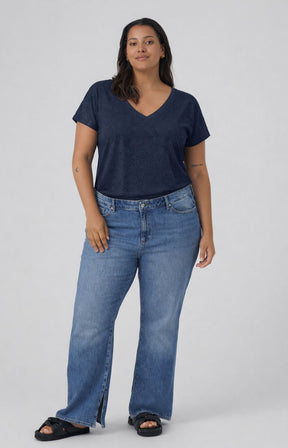 Vero Moda Curve Tassa Top in Navy 