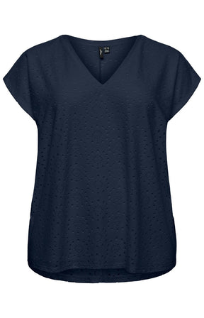 Vero Moda Curve Tassa Top in Navy 