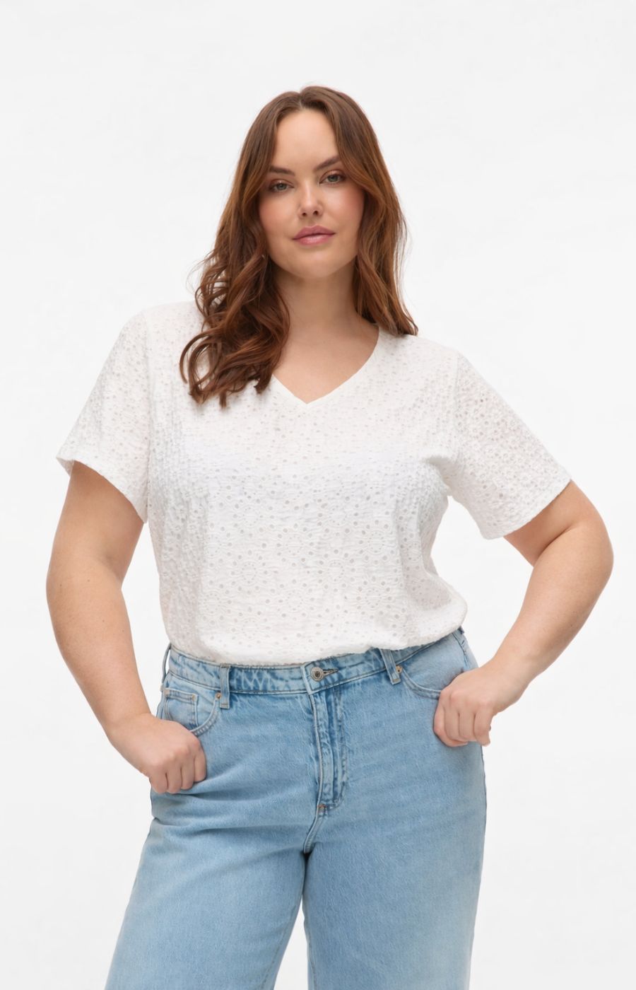 Vero Moda Curve Tassa Top in White
 