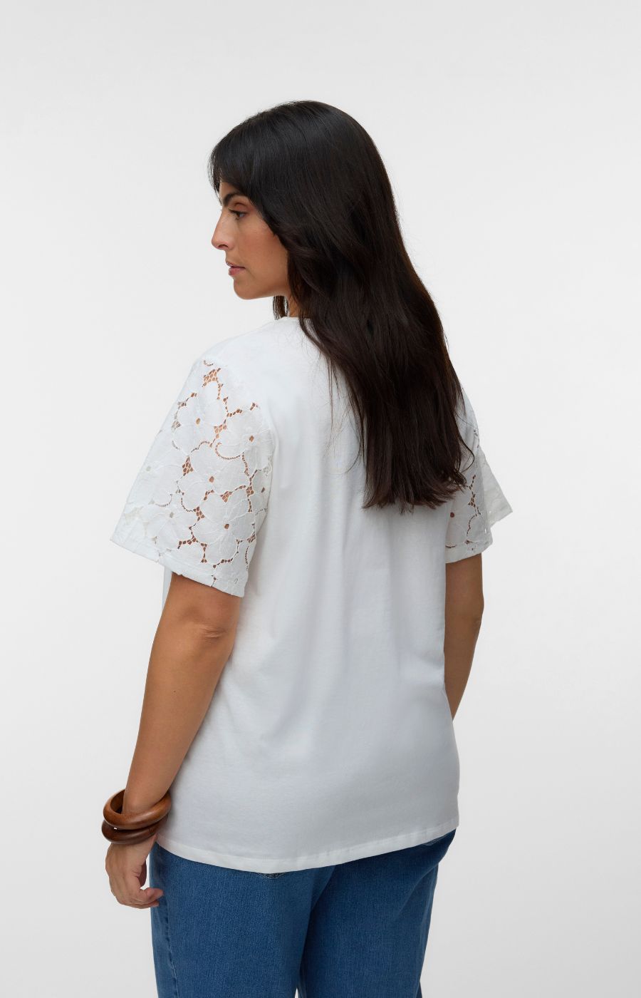 Vero Moda Curve Villa T-Shirt in White 