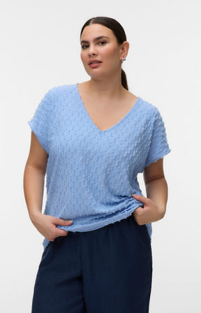 Vero Moda Curve Vinia Blouse in Blue 