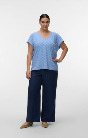 Vero Moda Curve Vinia Blouse in Blue 